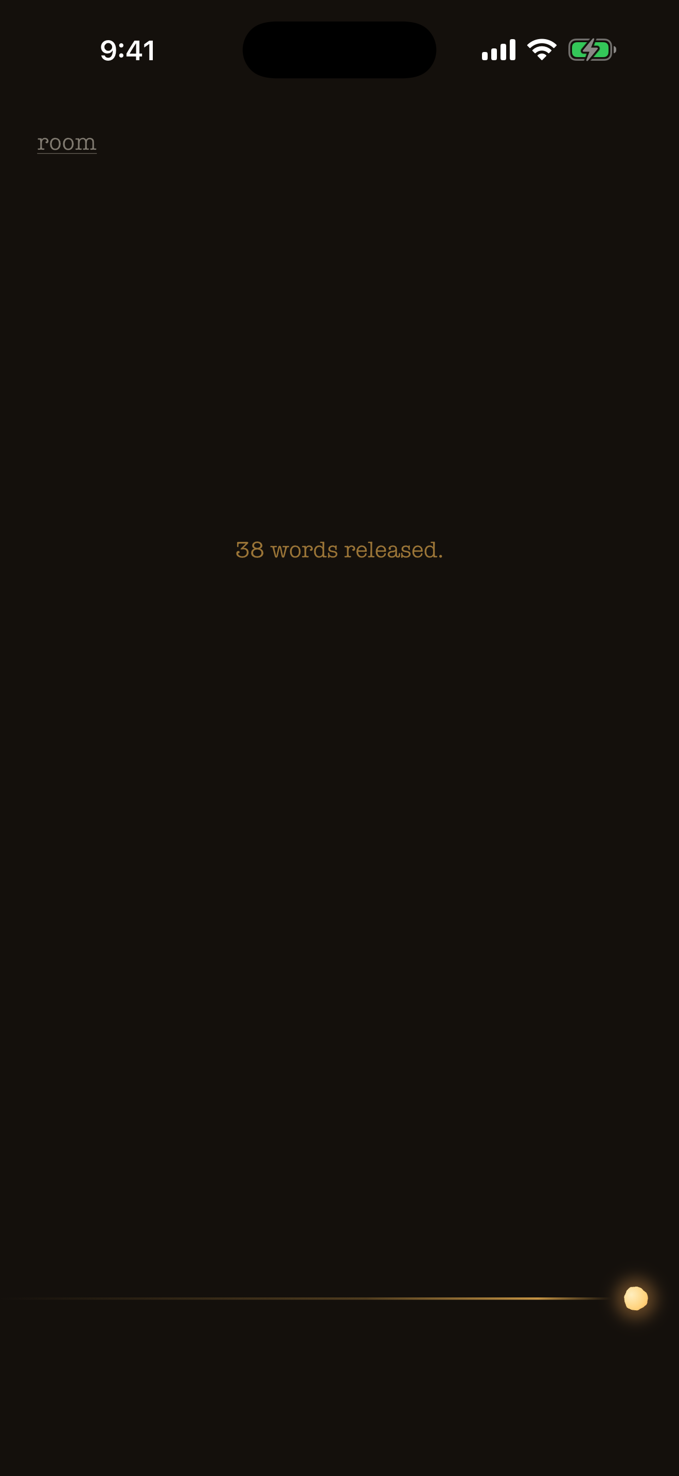 an empty page reading: 38 words released.